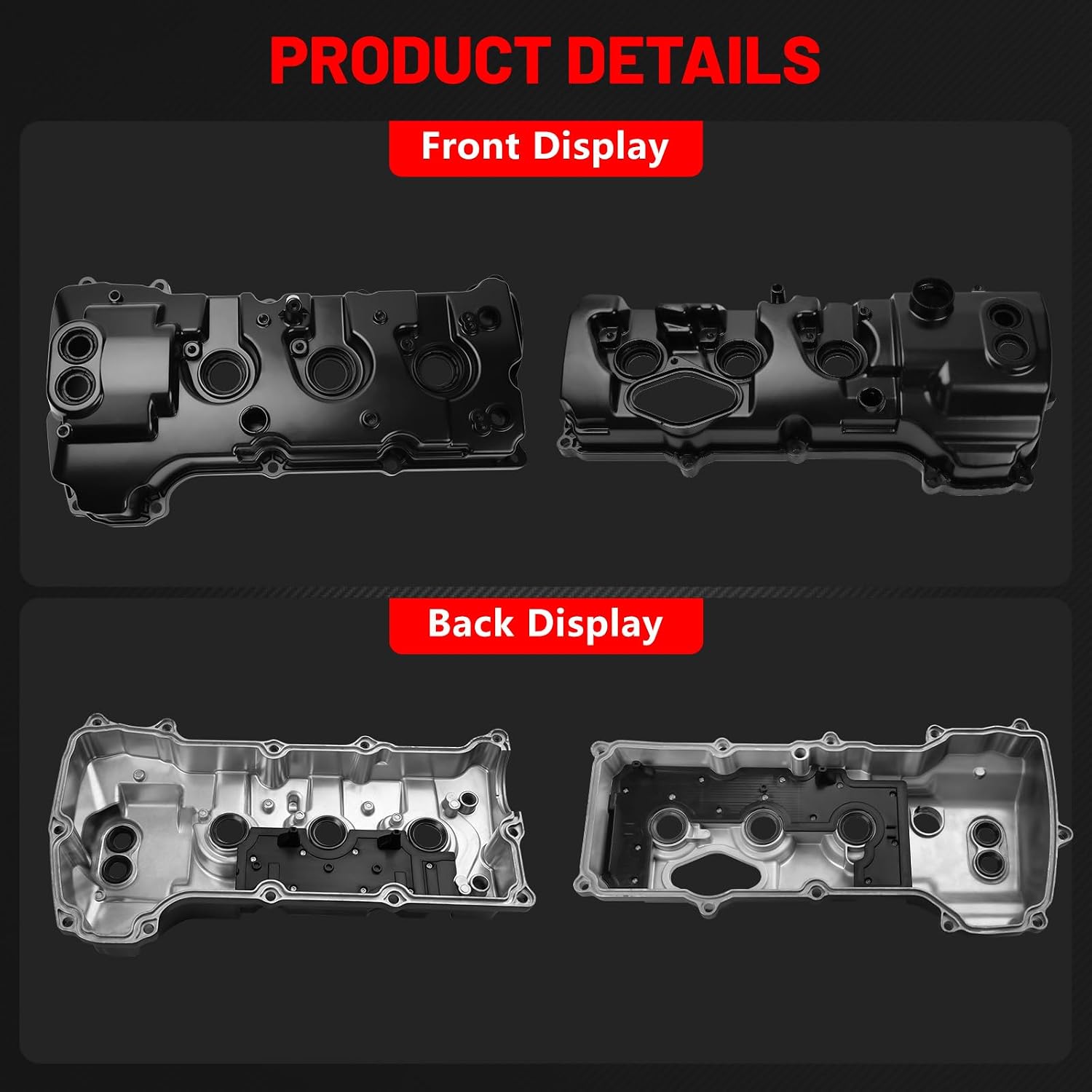 2Pcs Aluminum Engine Valve Covers Kit with Gasket & Bolt Compatible with 2013-2016 Ford F-150 Expedition 2015-2022 Transit-150 250 350 3.5L EcoBoost V6 Replace# BL3Z-6582-H DL3Z-6582-C (Left & Right)