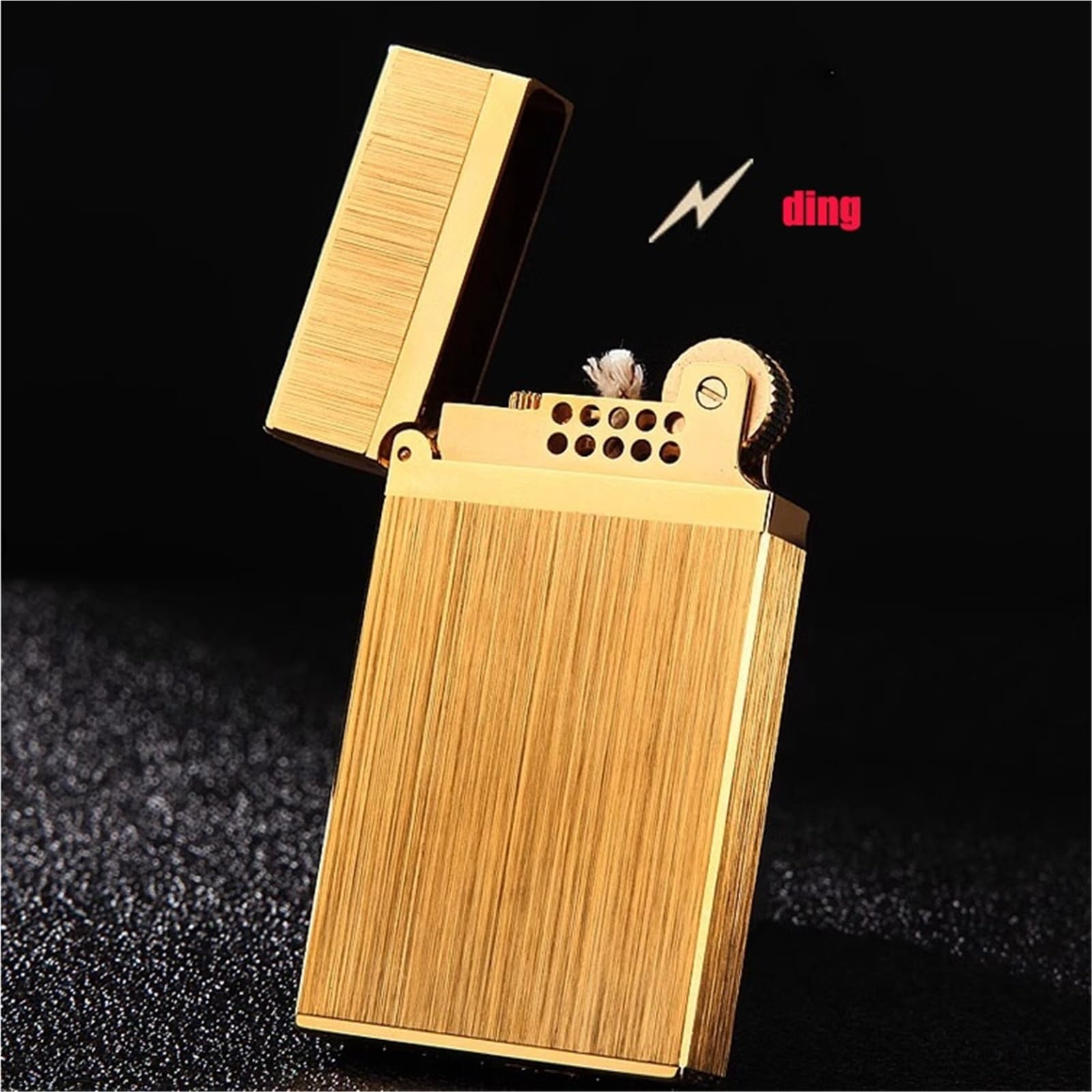 Encendedor de queroseno de cobre puro, resistente al viento, con sonido de piano, regalo de gama alta para fumadores, diseño elegante y duradero, mecanismo de cubierta abierta