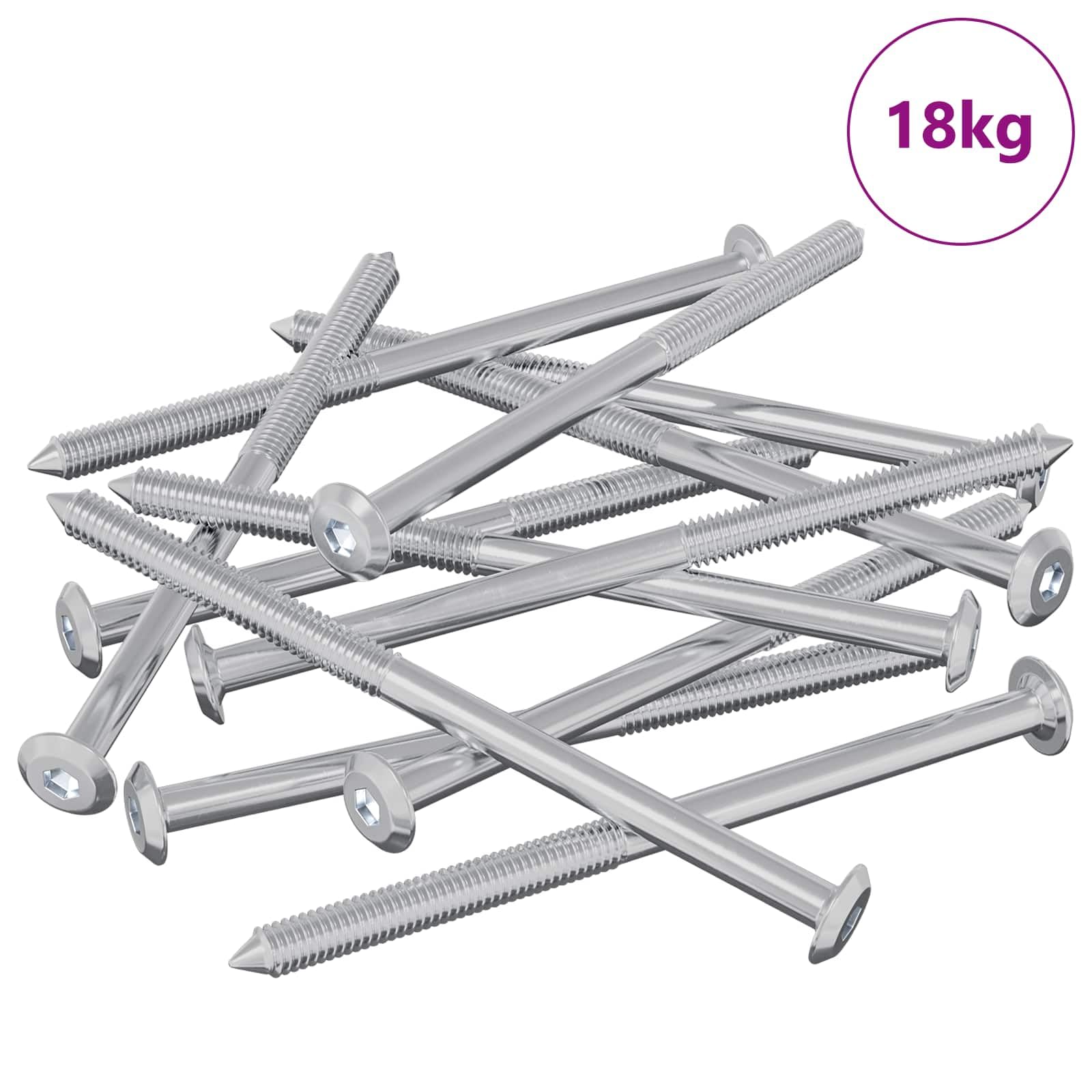 Tornillos de Muebles 1000 pcs Plateado Acero,Artículos de ferretería,Tornillos,18.2kg-864405