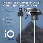 Screen Cleaner Spray (16oz) – Best Large Cleaning Kit for LCD LED OLED TV, Smartphone, iPad, Laptop, Touchscreen, Computer Monitor, Other Electronic Devices – Microfiber Cloth Wipes and 2 Nozzles