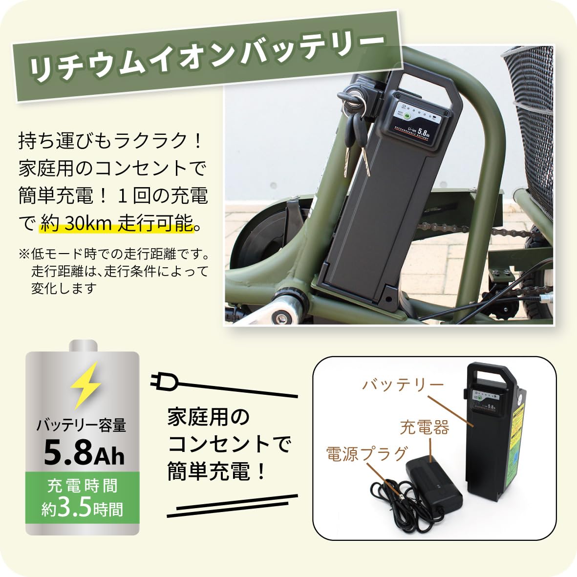 Amazon | 【 防犯登録付き/即乗り可能 】 ノーパンク ロータイプ電動 