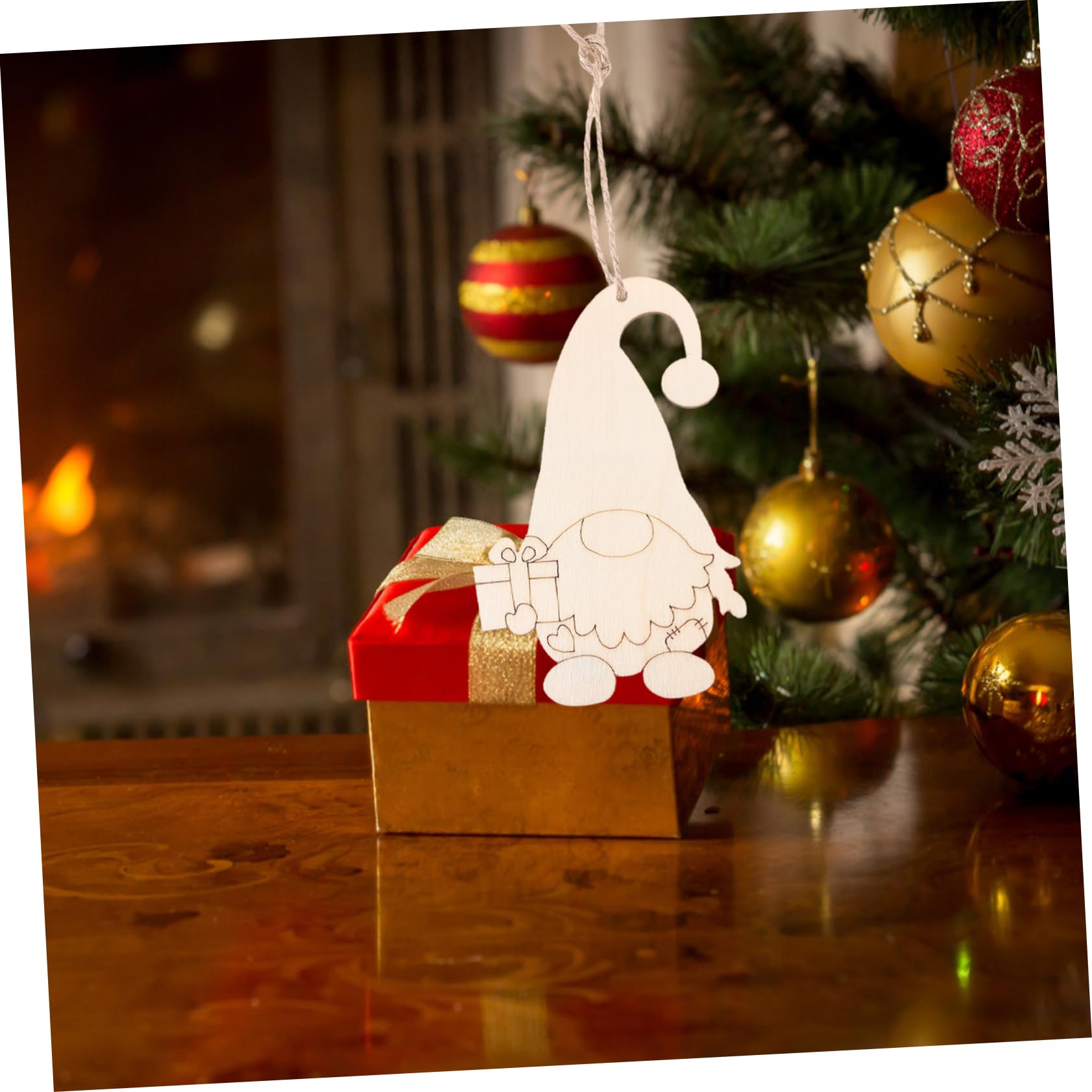 SOLUSTRE 75stücke Unvollendete Holzscheiben Gnomform Weihnachtsbaumdekoration Holz-ausschnitte Zum Bemalen Bastelzubehör Für Kreative Projekte Designs Mit Juteschnüren
