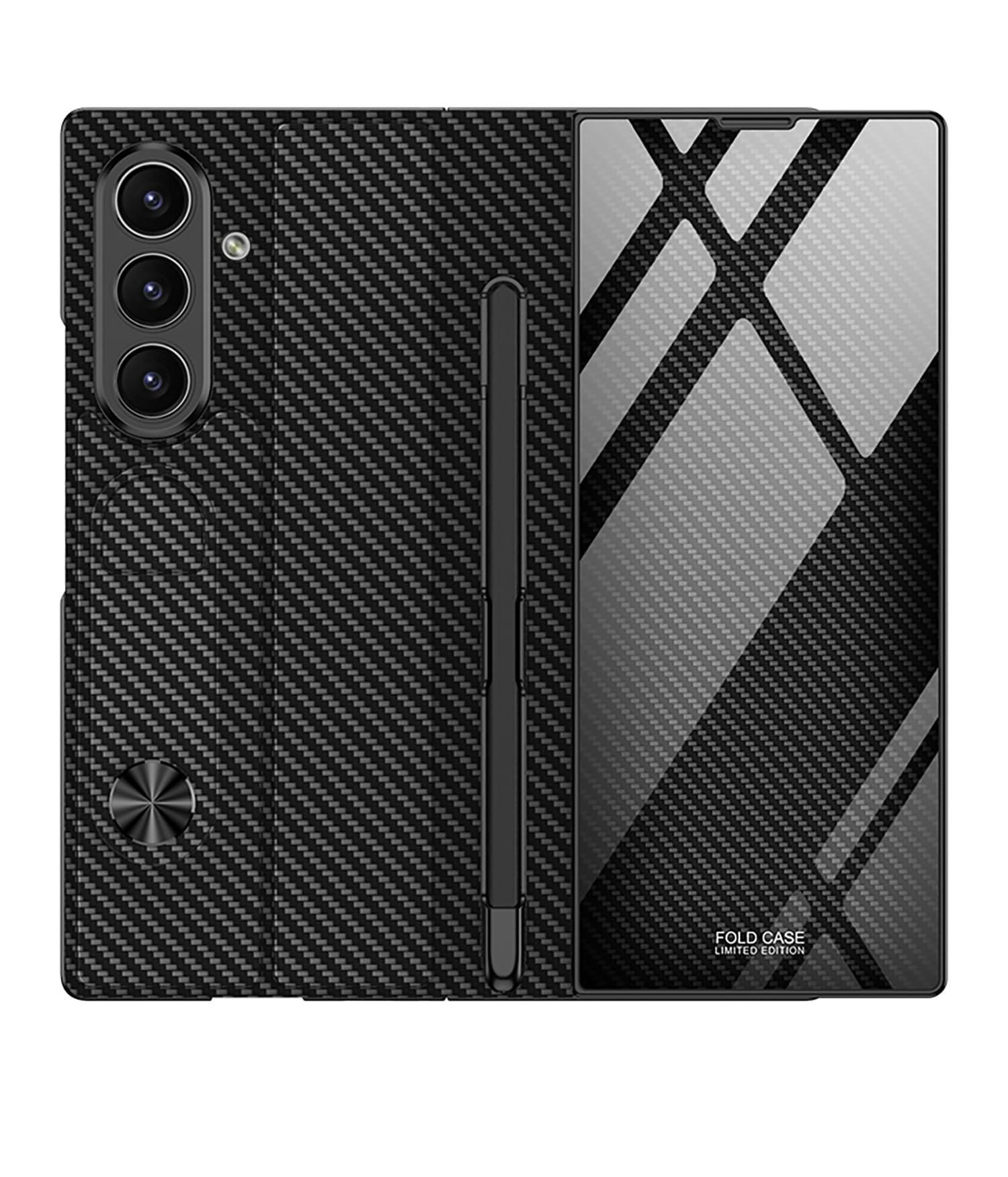 COQUE Galaxy Z Fold 8 Ultra z folią, skórzane etui z klapką i szkłem z miejscem na długopis, uchwyt do Samsung Galaxy Z Fold 8 Ultra-White Limited