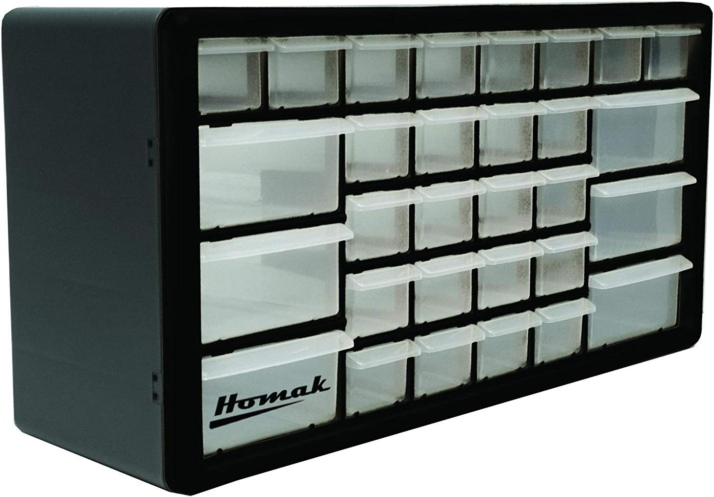 Homak 30段引き出しパーツオーガナイザー ブラック HA01030102