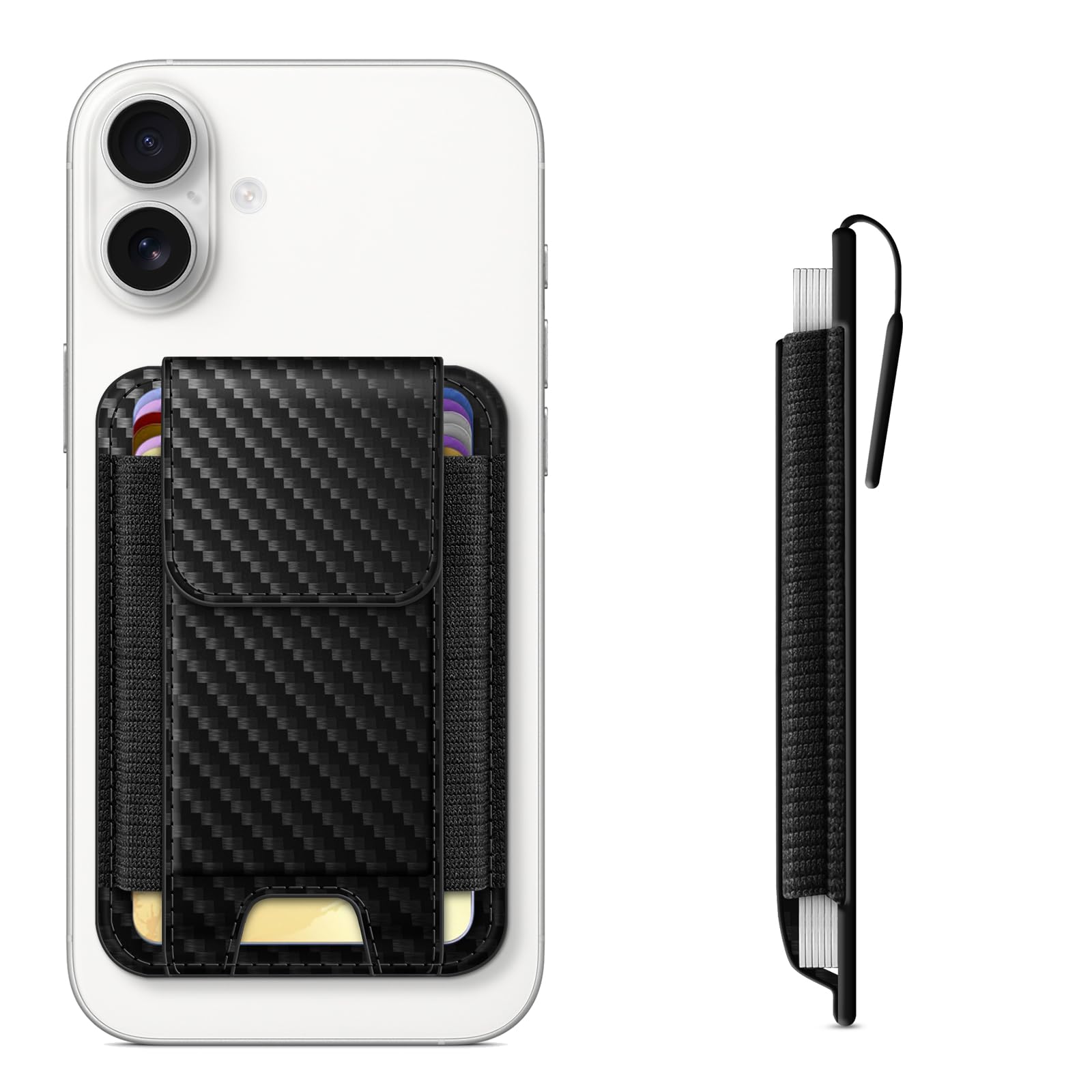 CASEBOT für Magsafe Wallet, Magnetischer Kartenhalter für iPhone 17/16/15/14/13/12-Serie, passend für 6 Karten, sichere RFID-Blockierung, schlanker Wallet-Kreditkartenhalter für Damen Herren,