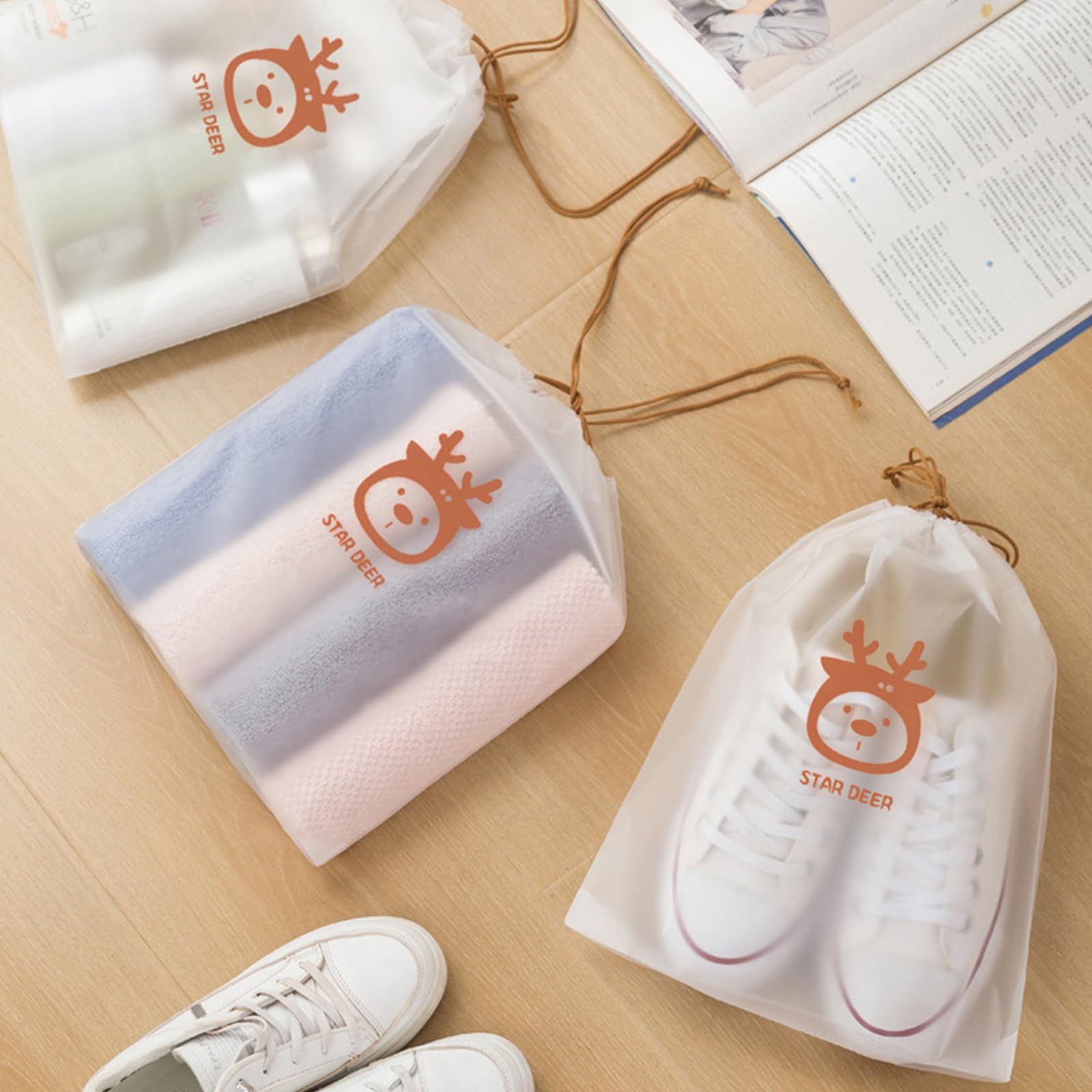 Torba na buty podróżne Bootoow 30 sztuk wodoodporną, pyłoszczelną torbę na buty ze sznurem, do podróży kempingowej i domowej