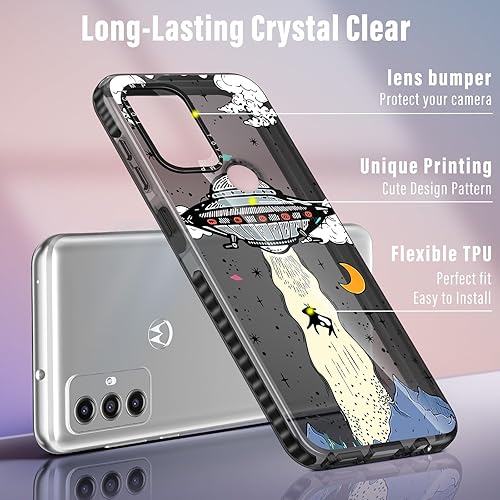 Miniatura 4 de Toycamp Funda de teléfono para Moto G PureG Power 2022G Play 2023 con soporte de anillo lindo y genial diseño de dibujos animados de OVNI para