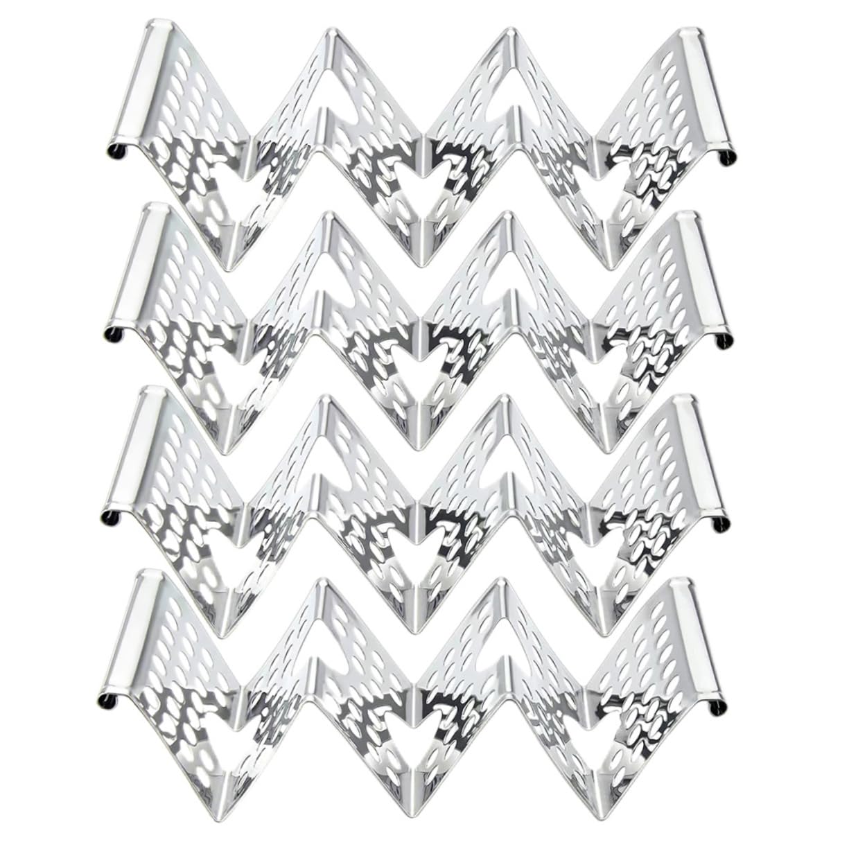 BRIGHTFUFU 4pcs Crepe Stand Para Taco Holder Stand Kitchen Taco Rack Taco Shelf Individual Taco Kitchen Taco Holder Taco Stands Taco Server W-shaped Taco Stand Silver 430 Stainless Steel