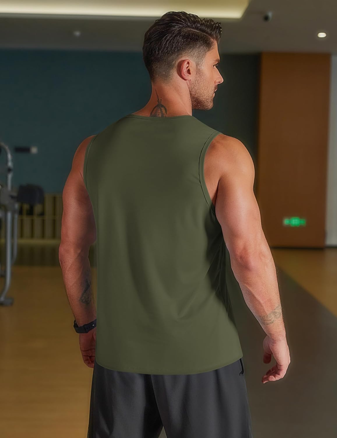 COOFANDY Men's Workout Tank Tops Quick Dry UPF 50+ Muscle Sleeveless Shirts Gym Athletic Running Summer Beach Swim Shirt - Image 4