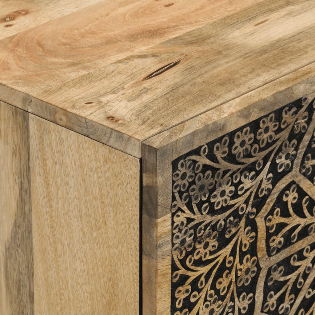 vidaXL Armoire Latérale, Buffet avec Pieds, Meuble de Rangement, Organisateur de Salon Salle de Séjour Maison, Bois Massif de Manguier