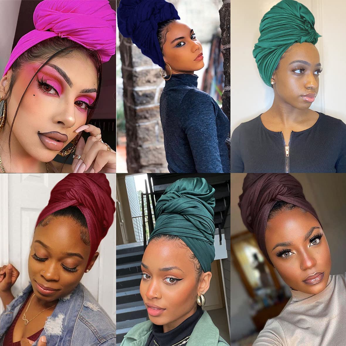 Amazon.com: Kachanaa 4 Pieces African Turbans Head Wraps  display picture 2