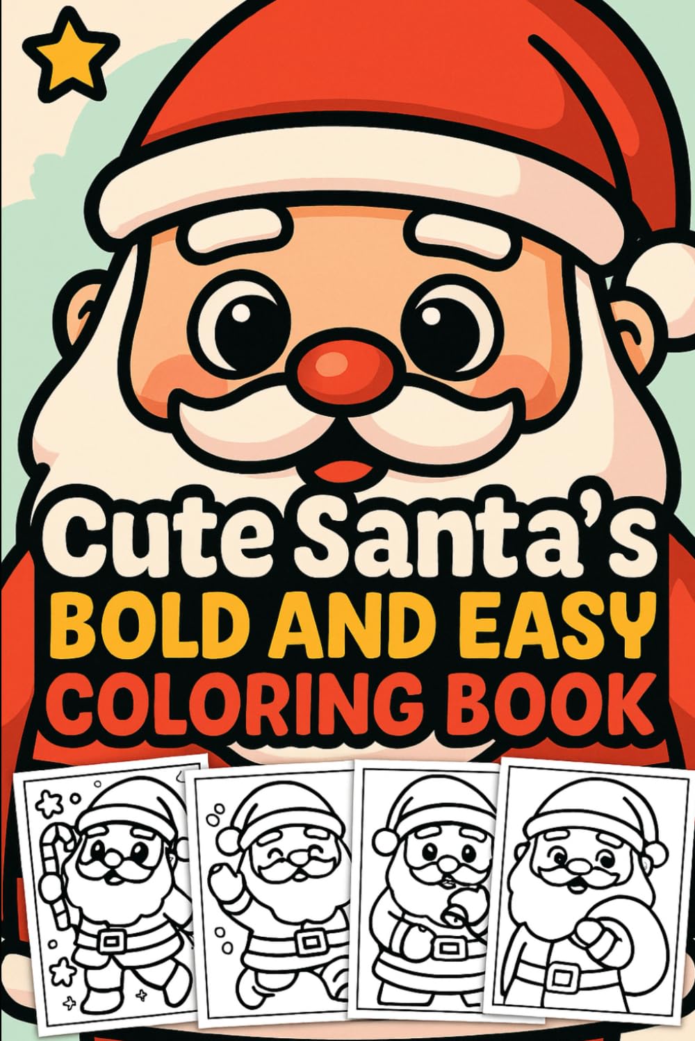 Cute Santa’s Bold and Easy Coloring Book: Simple Christmas Coloring Pages with Adorable Santa Designs for Kids, Beginners, and Stress-Free Holiday Fun