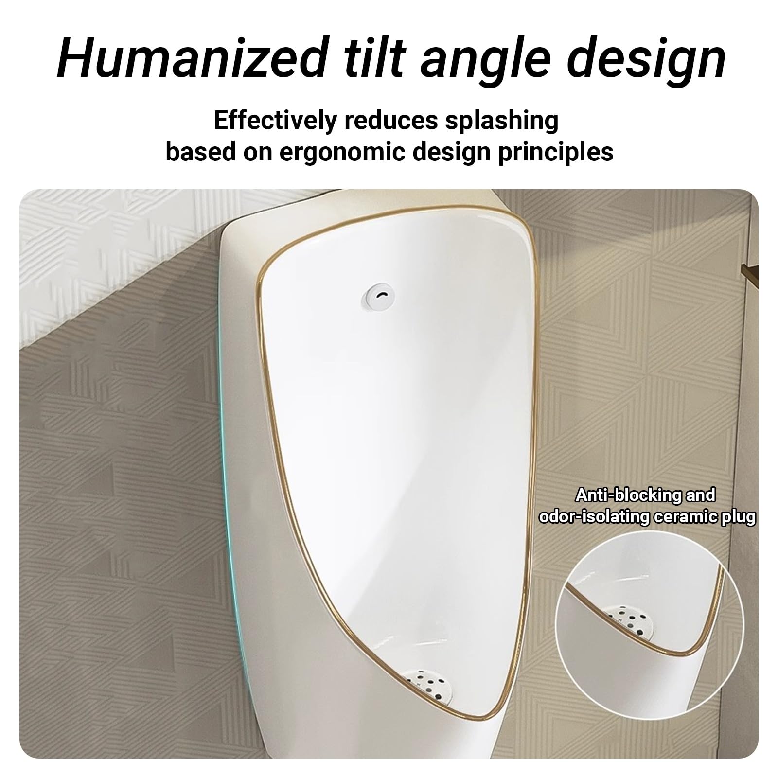 Orinal automático de pared para hombre con sensor, diseño antifugas, ideal para baños, hoteles, bares, baños públicos y al aire libre, uso nocturno