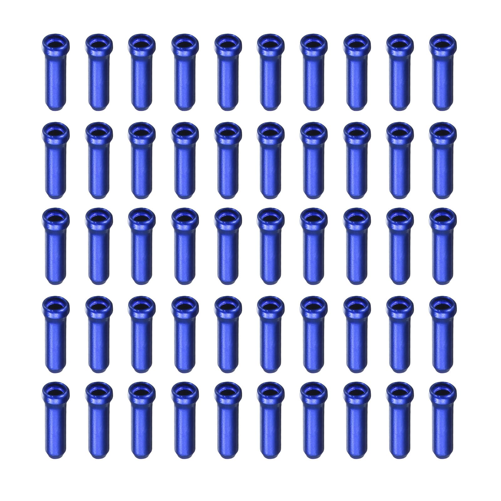 sourcing map 100pcs Bike Cable End Caps Set Aluminum Alloy Cable End Crimps Durable Bike Brake Cable End Tips Kit for Brake Cable Core End Shift Cable Core Tail End Parts Tools, Blue