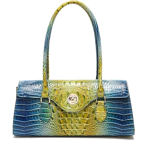 Leather Crocodile Pattern Top Handle Handbag for Women High-value Satchel Tote Purse for Ladies