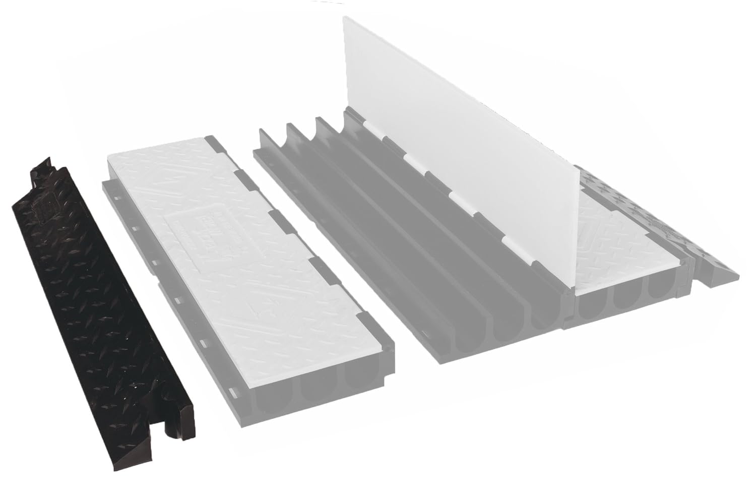 Checkers Industrial Safety Products YJ3-225-AMS-M-B Jacket 3-Channel Cable Protector, AMS Male Ramp, Yellow with Black