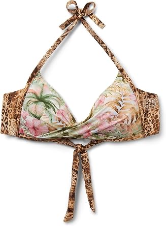 CALZEDONIA Womans Padded Triangle Swimsuit Top Wild Tropics