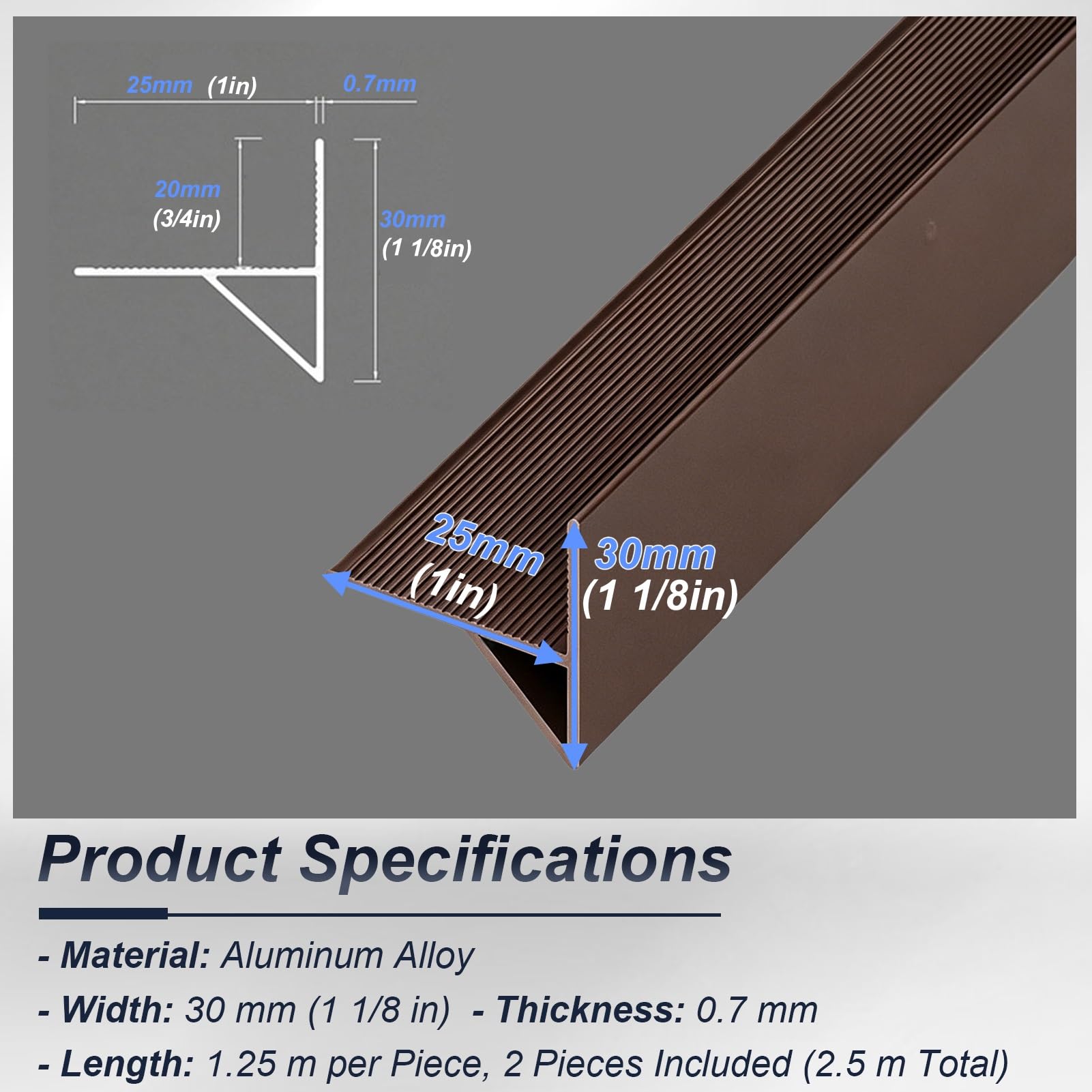 Gocciolatoio per Balconi Confezione 2 Profili Gocciolatoi Architettonici A Scomparsa: Deflettore La Protezione Delle Superfici Murali Profilo Gocciolamento Pareti Esterne(Brown)