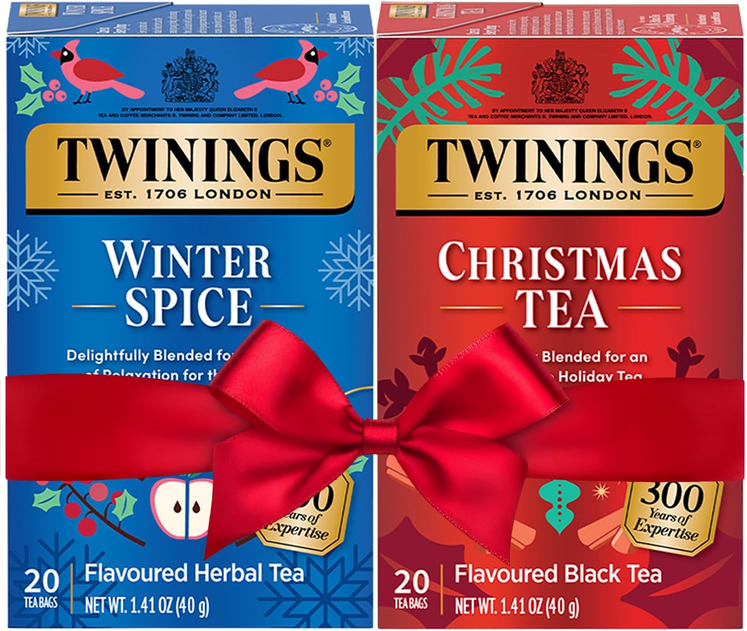 Twining Tea Bags Bundle Set - Christmas-Tea and Winter Spice | Perfect for Holidays and Winter Season | Taste that Soothes the Senses | Natural Ingredients