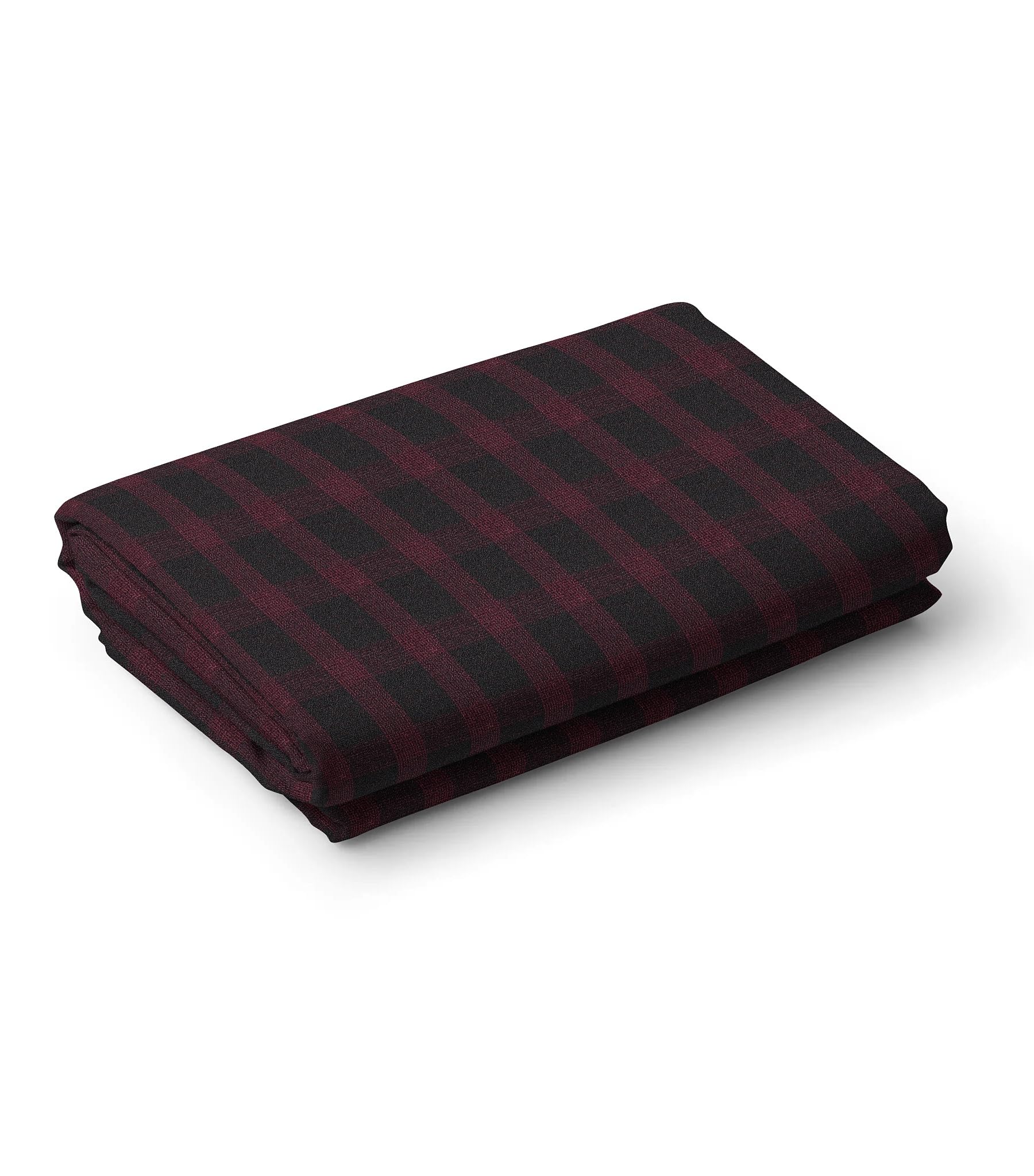Purple Wine Checks Terry Rayon Suit/Trouser Fabric for Men (Purple Wine Checks, Free Size) (1.2 metre for trouser/pant (Small-Large))-image-32