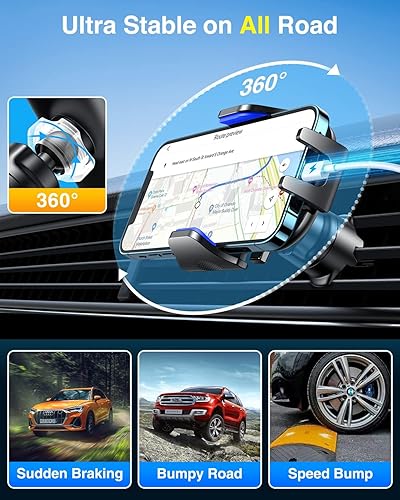 Miniatura 8 de VANMASS Ace - Soporte para teléfono de automóvil mejorado gancho de acero militar y ventosa Soporte para teléfono celular manos libres para