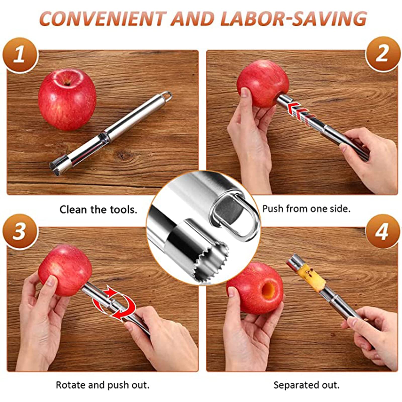 Topyond Vide-Pomme En Acier Inoxydable - Robuste, Durable Et Multifonctionnel - Extracteur De Noyau De Pomme Robuste - Parfait Pour Un Usage Domestique Et Commercial,ustensiles De Cuisine