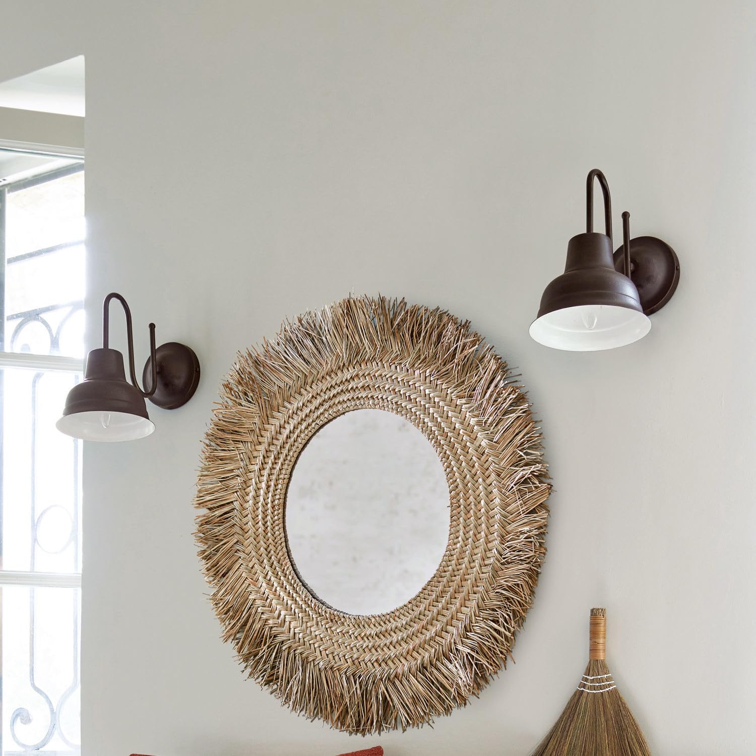 LOBERON Wandlampe Sidney, rustikales Design im Industrial-Trend, Wandleuchte im Vintage-Look, Industrie-Charme, Eisen, antikbraun