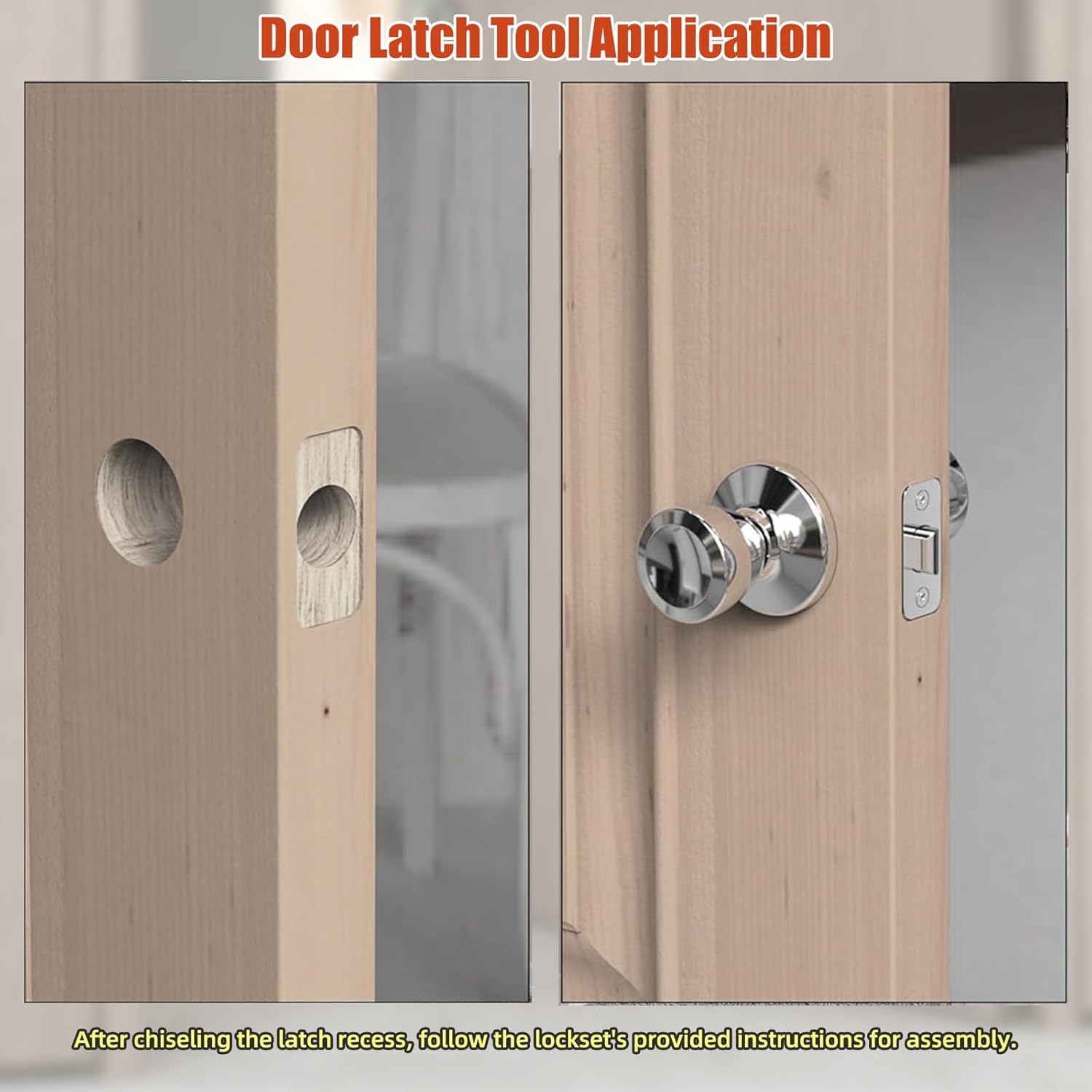 Door Latch Mortise Tool,Chiseling Door Latch Installation Kit for 1-3/8’ or 1-3/4’ Thick Wooden Door,Door Latch Tool for Clean,Accurate Professional Installation Stocking Stuffers for Men