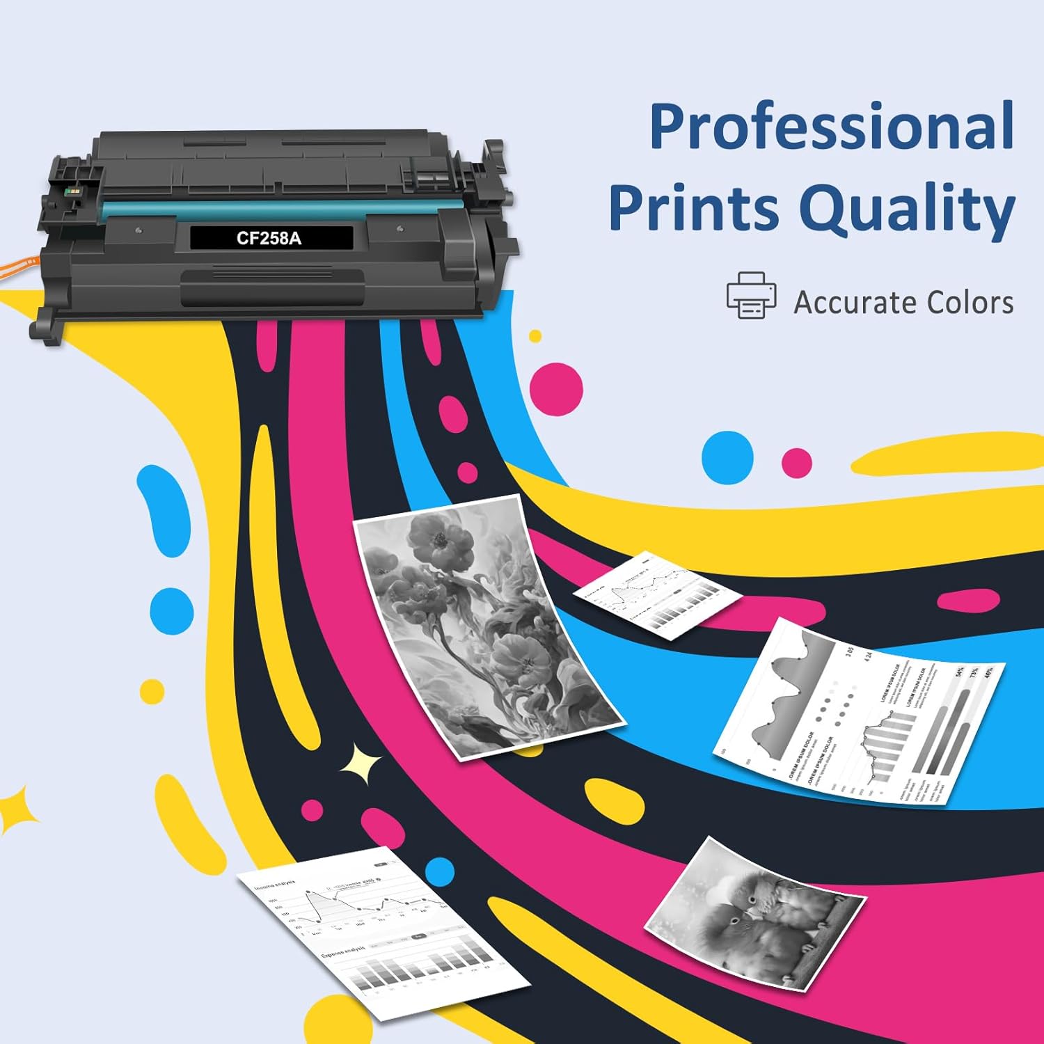 58A CF258A Toner Cartridge Black Laser Jet Pro M404dw Compatible for 58A CF258A 58X CF258X Work with MFP M428fdw M428fdn M428dw Pro M404n M404dn M404 M428 M406 M430 Printer (2-Pack, with Chip)