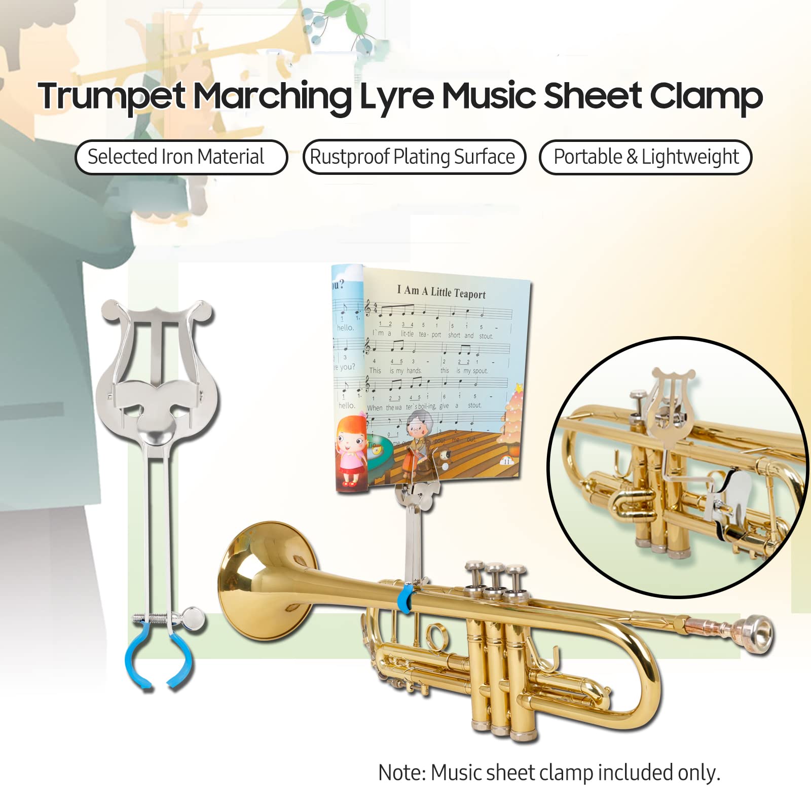 Lyre Voor Trompet | Eenvoudig Te Draaien Snel Losmaak,Mars Lyre Muziek