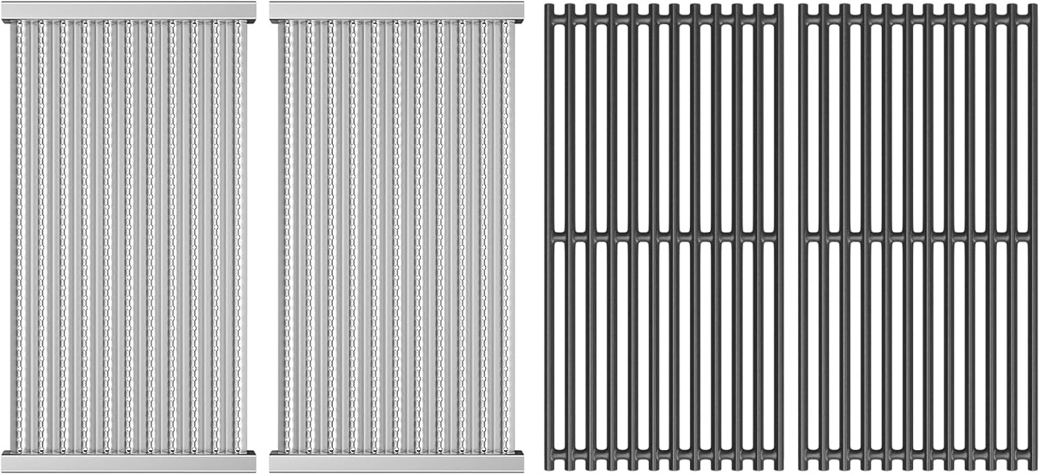 Replacement Parts for Charbroil Grill Grates G369-0030-W2 & Emitter Plates G362-2100-W1 Charbroil TRU-Infrared 463644220 463642316 Grill Parts Replacement 463632320 463675016 463675016P1 466642316 grates & emitters 2PCS set