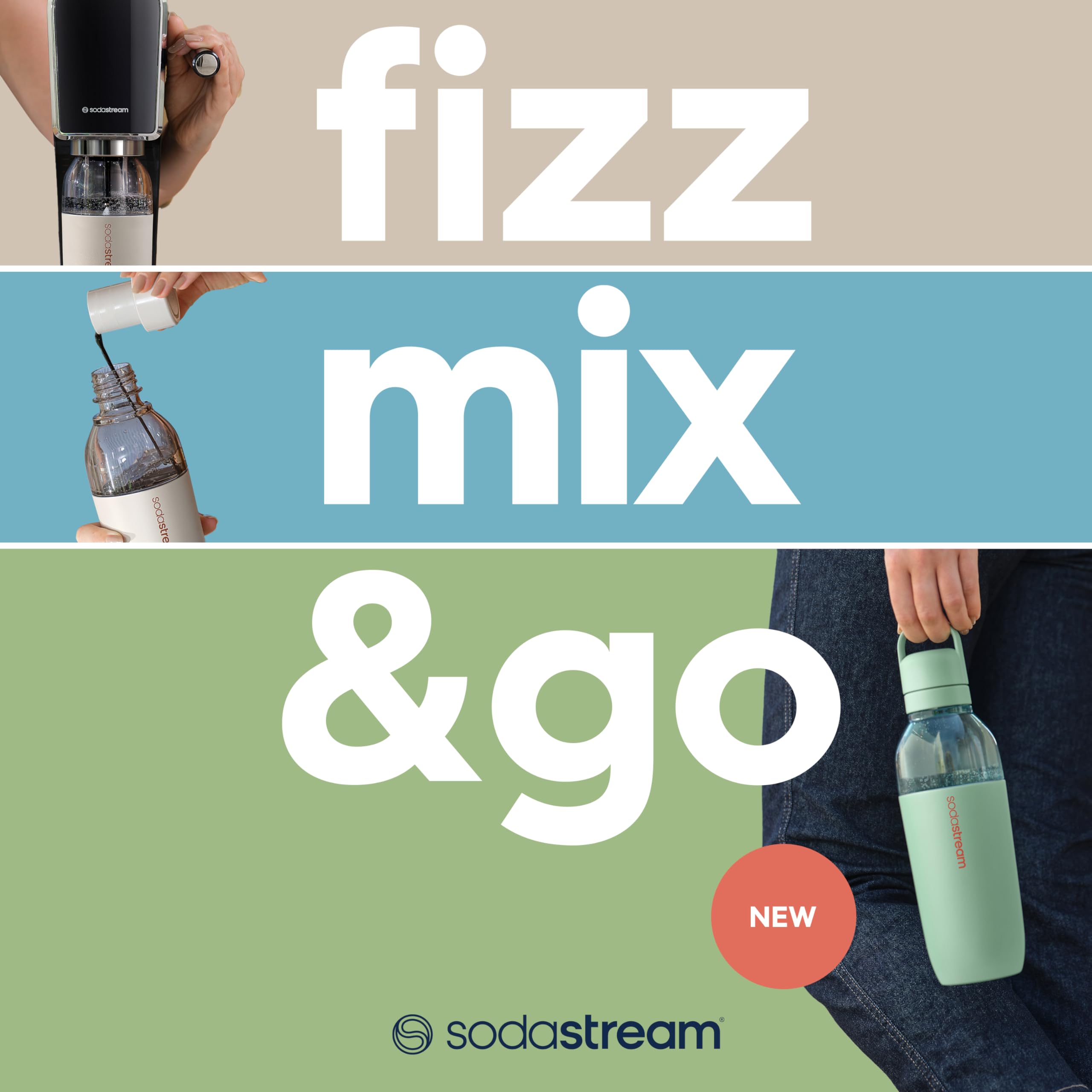sodastream Fizz & Go Easy Mix Bottle - Sabbia, 0,71 litri