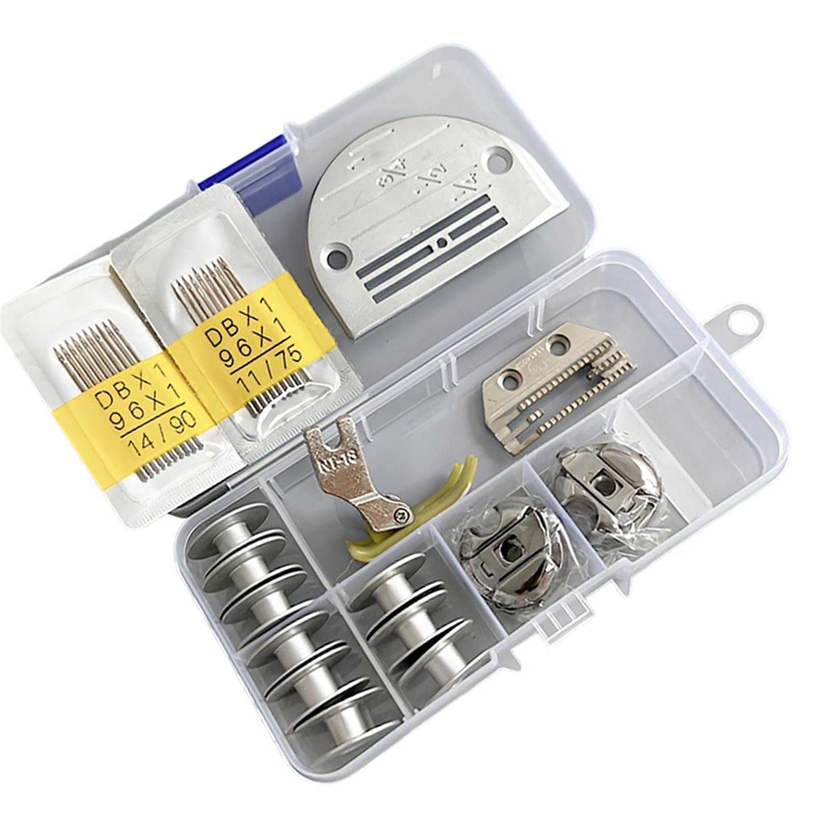 carotoe 34PCS Metal Sewing Machine Bobbins Shuttles Presser Foot Set for Professional Garment Construction Professional Sewing Machine Accessories