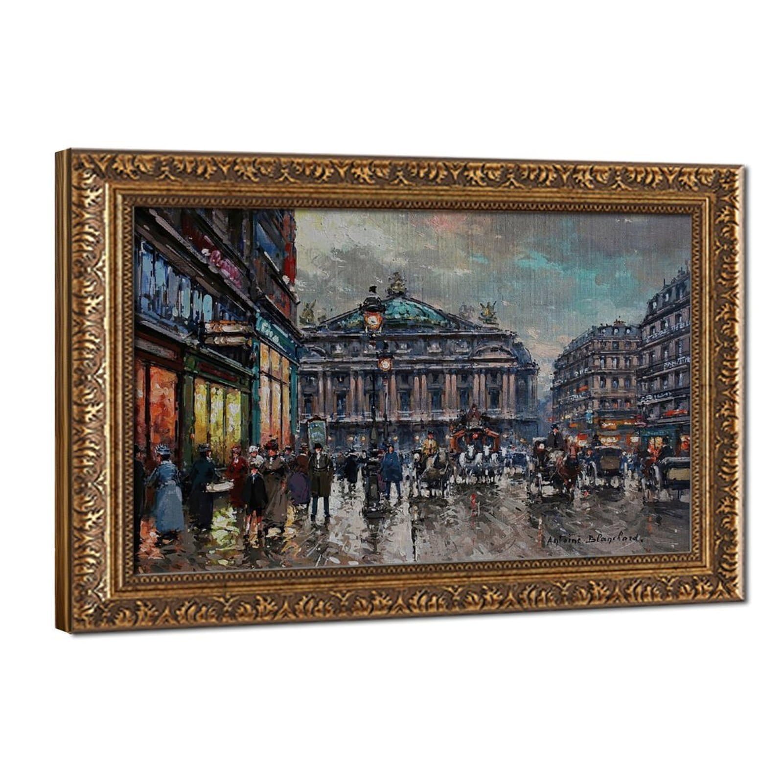 WCYB Stretched Canvas The Paris Opera House Palais Garnier by Antoine Blanchard Street Scenes Prints Posters Canvas Deco Paintings Wall Art For Office Hang