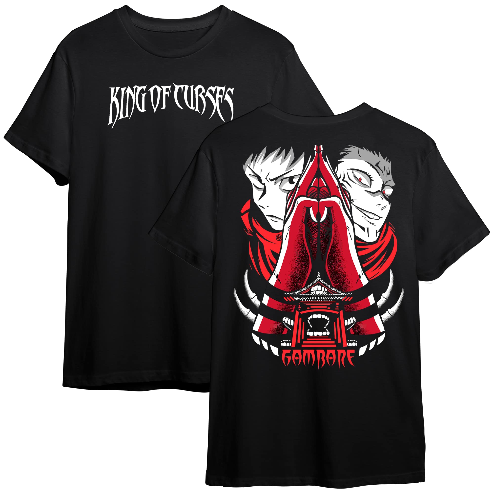 TenebroseAnime t Shirt for Men and Women Regular fit Jujutsu Kaisen t Shirts Round Neck gojo satoru Tshirt Black Half Sleeves Pure 100% Cotton ryomen sukuna