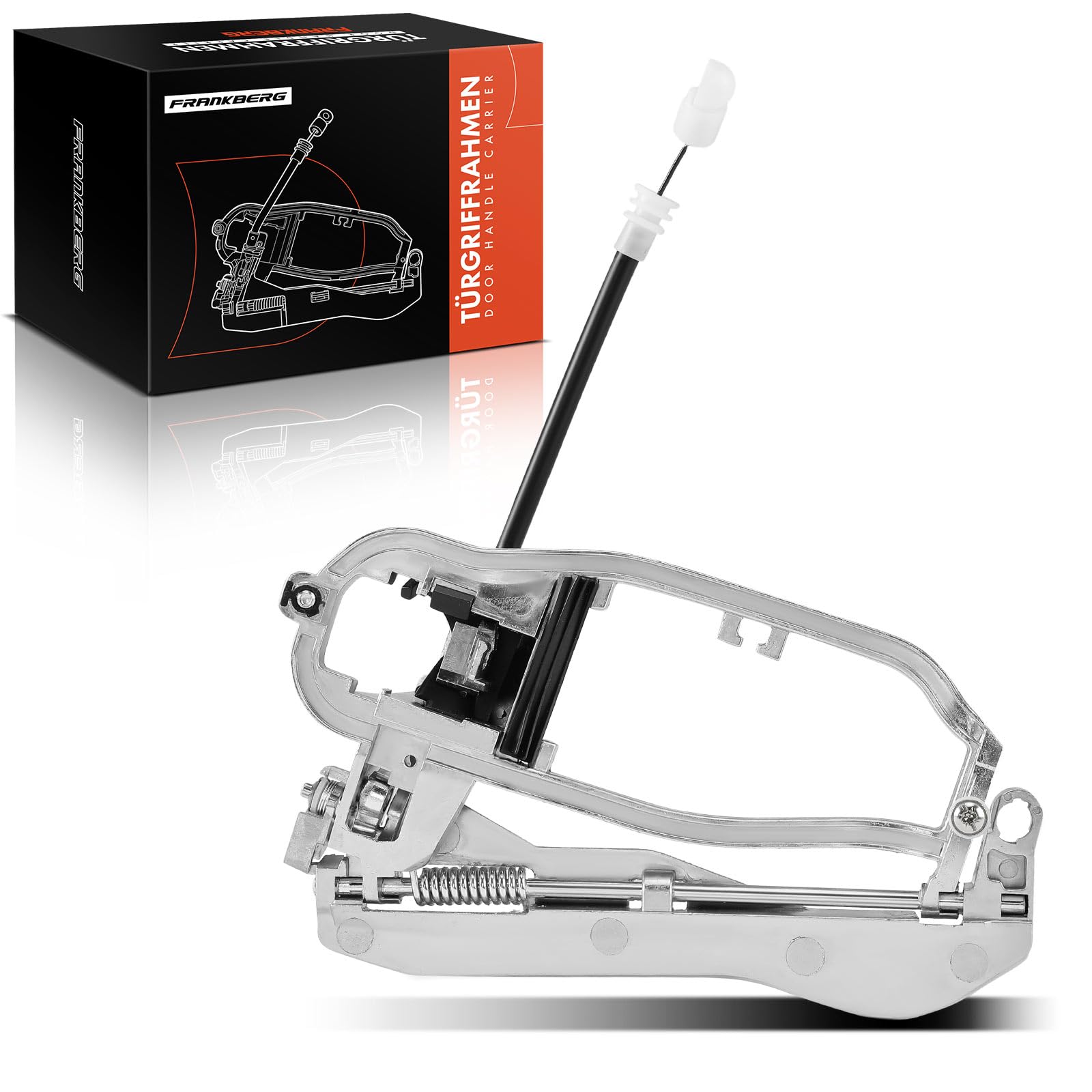 Frankberg Support de poignée de porte de voiture Arrière Gauche Compatible avec X5 E53 3.0d 3.0i 4.4i 4.8is 4.6is 2000-2006 SUV Remplacer# 51228243635