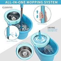 Masthome Pedálos Vödör Nyolckoronás Moppal és 360° Forgatható Centrifugával 3