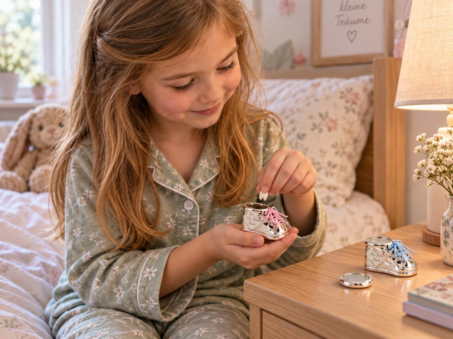 Lot de 2 boîtes à dents et boîtes à boucles pour bébé - Plaqué argent