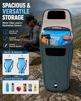 UTOBEST Insulated Hydration Bladder Sleeve for 2L/3L Water Reservoir, Lightweight Water-Resistant Cooler Cover (Bladder Not Included)