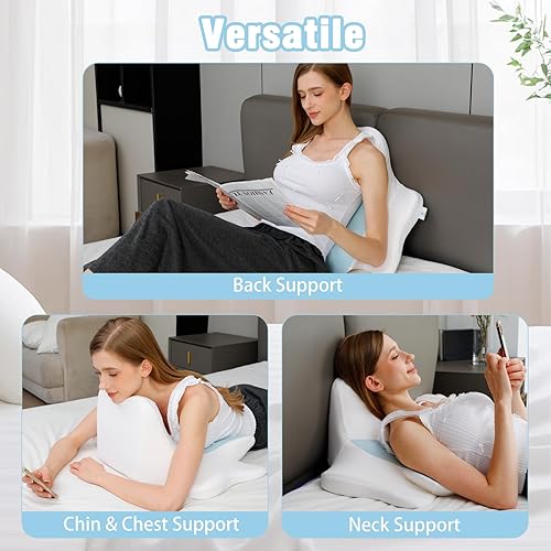 Miniatura 5 de Almohada de cuello de espuma viscoelástica para dolor de cuello y hombros, almohada ergonómica para dormir boca abajo, almohada de apoyo cervical