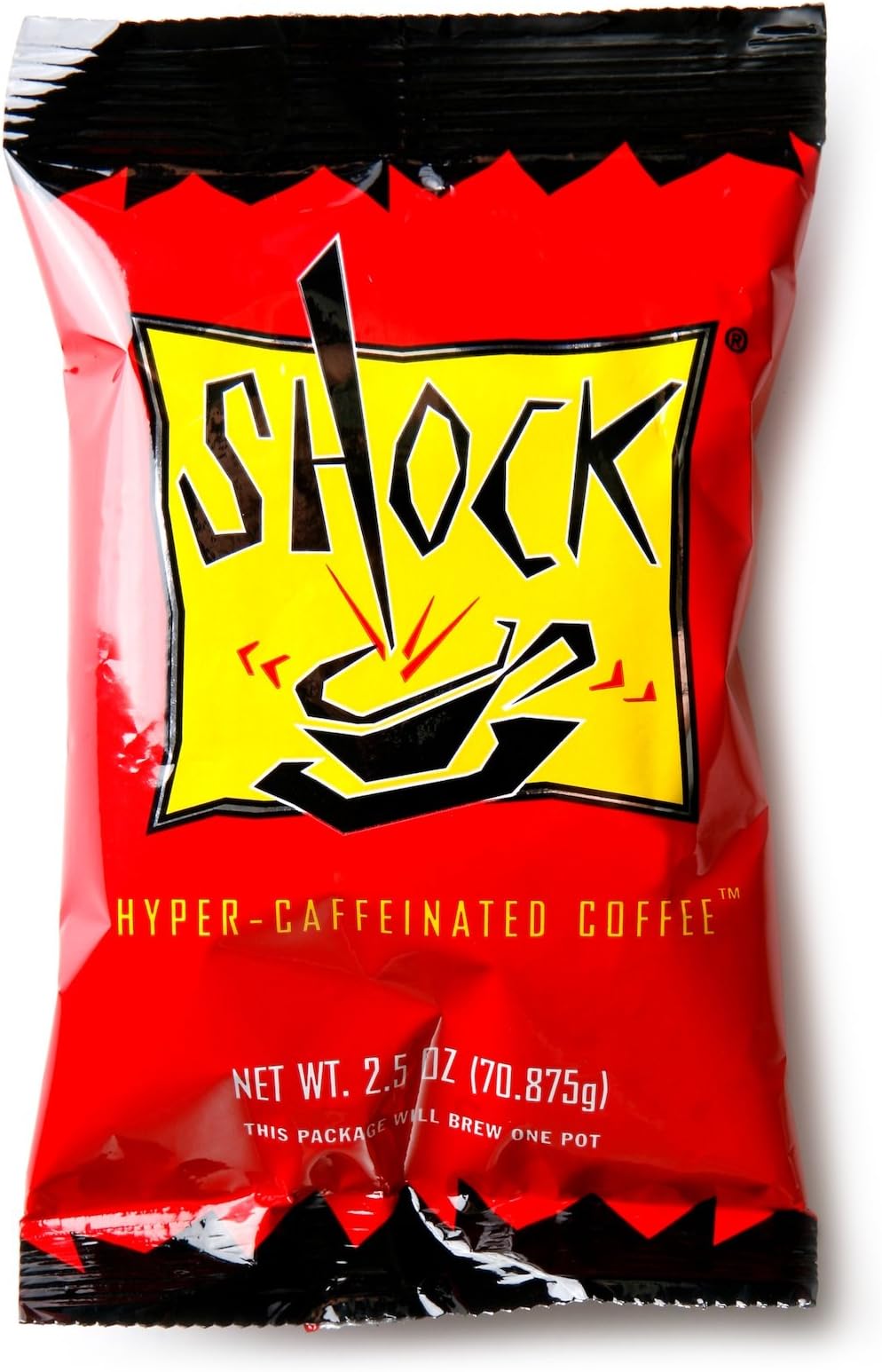 Premium Hyper-Caffeinated Ground Coffee Frac Packs 2.65oz (Pack of 6 - 1 lb Total) - 50% More Caffeine Than Leading Brands Without Sacrificing Taste - As Featured on the Today Show