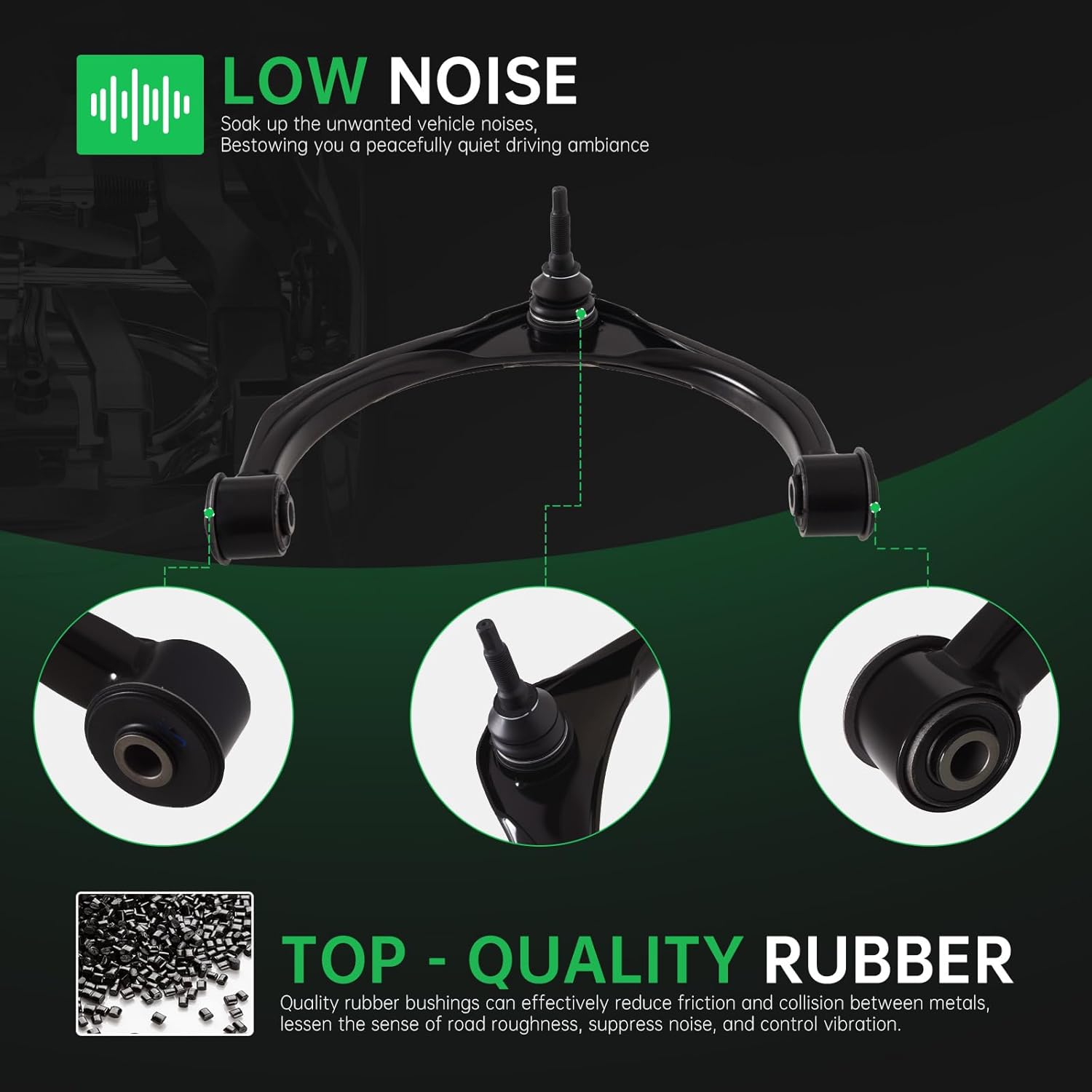 AUQDD 2Pc Suspension Front Upper Control Arm and Ball Joint Assembly Compatible With 2009-2018 Do-dge Ram 1500 Pickup (Replace # K643073 K643074 55398404AA 55398403AA)