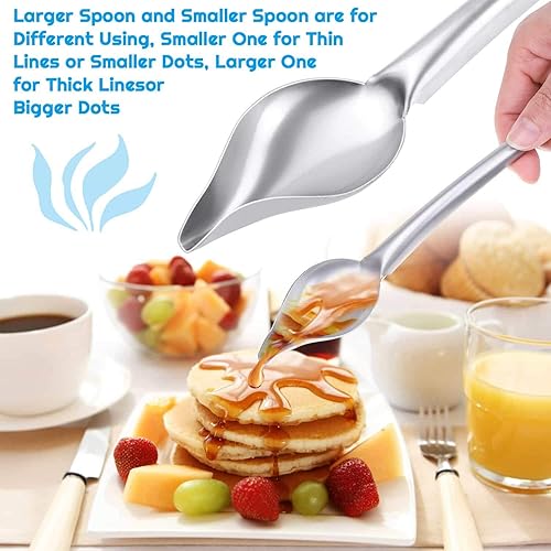 Miniatura 3 de Cridoz 7 pinzas de acero inoxidable para cocina, pinzas, cucharas de dibujo, espátula compensada y espátula de pescado para decoración de alimentos