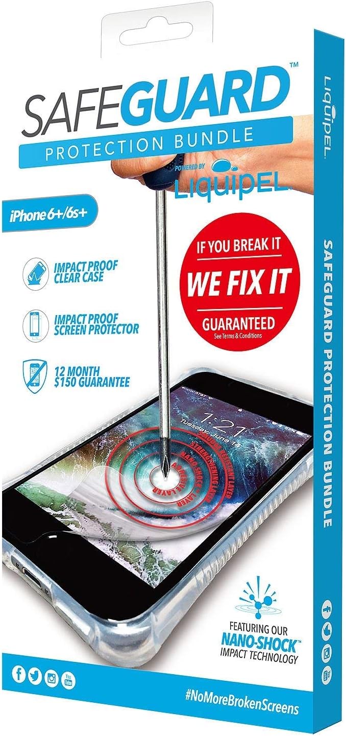 Liquipel iPhone X Clear Safeguard Bundle (iPhone 6+/6s+)