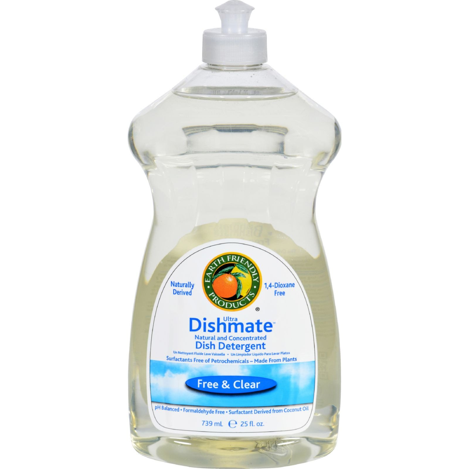 Earth Friendly Dishmate - Free and Clear - Case of 6 - 25 fl oz