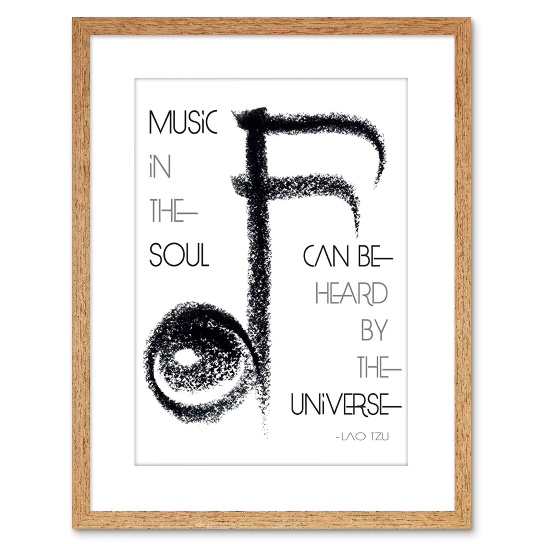 Wee Blue Coo QUOTE LAO TZU MUSIC SOUL UNIVERSE UPLIFTING FRAMED PRINT F97X3850
