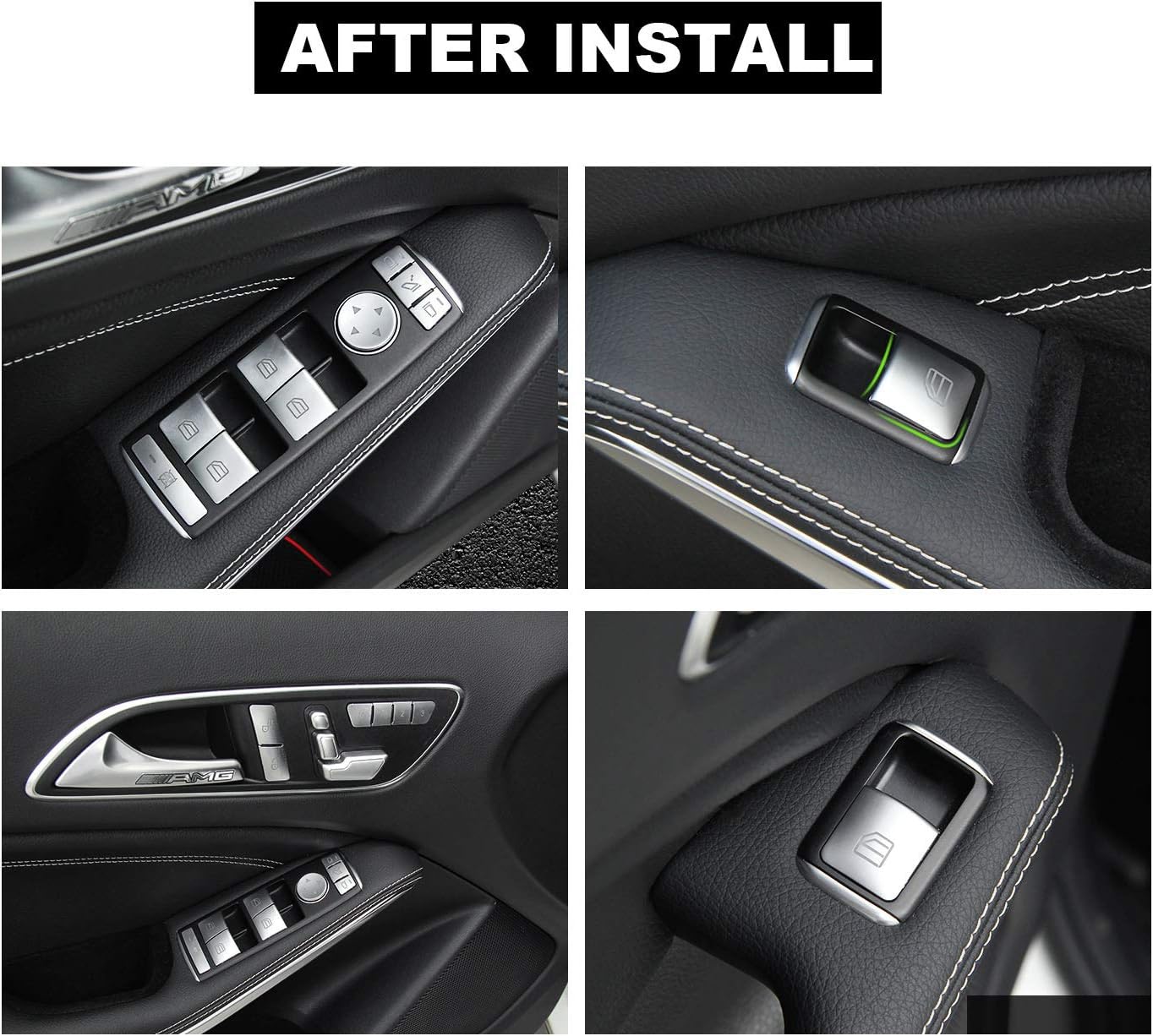 WODOFO GDR Inner Door Armrest Power Window Switch Button Trim Cover Replacement for Benz GLK ML GL A B C E G Class W204 W212 W246 W166 X166 X204 Tesla Modle S X
