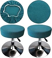Vista 20 de Funda de taburete redonda de 12 a 16 pulgadas, fundas de asiento redondas para taburetes de bar, tela de lujo elástica, lavable, jacquard a prueba