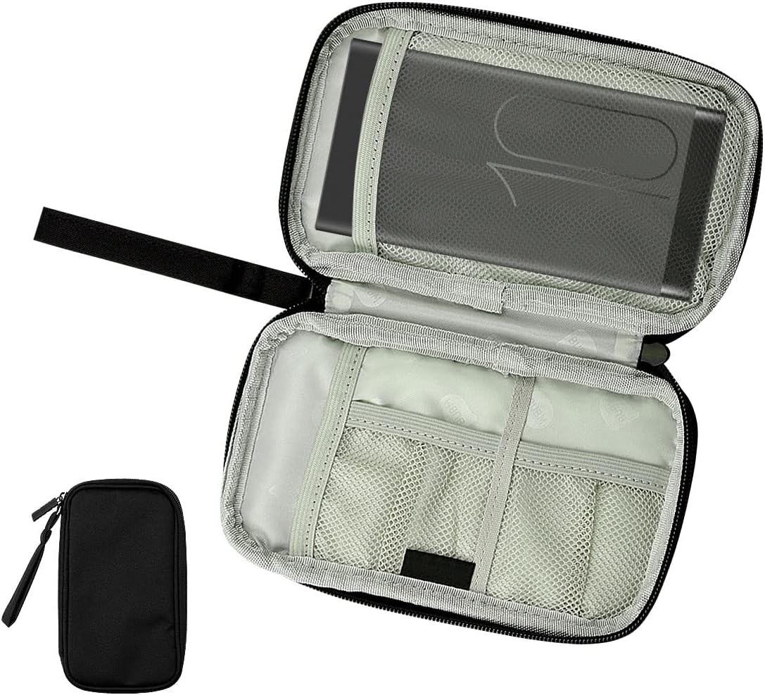 Luckious Small Travel Cable Organiser Bag, Electronics Accessories Organizer Carry Bag - Your Solution for Electronics and Cord Organization On-The-Go (Black)