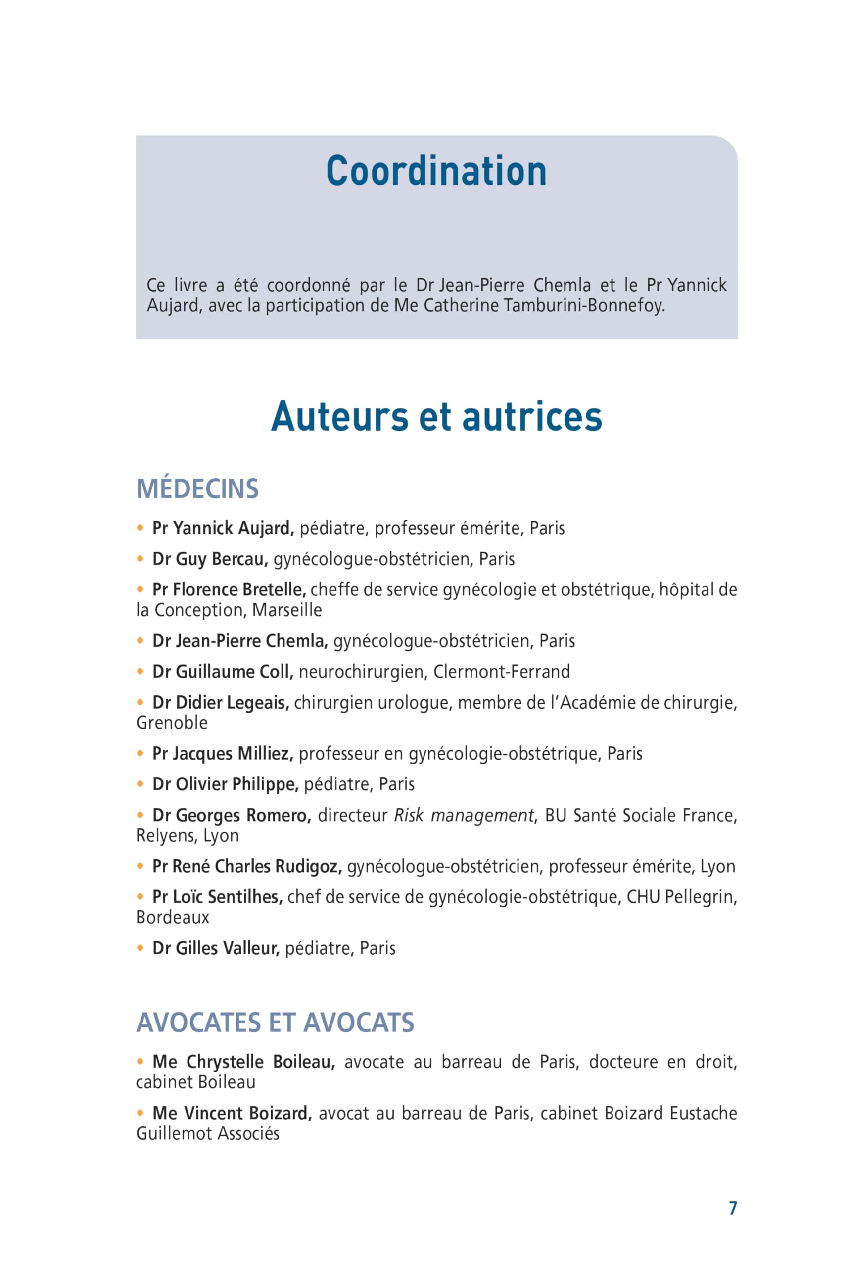 Analyse et prévention des risques médicolégaux en gynécologie, obstétrique, périnatalogie et pédiatrie